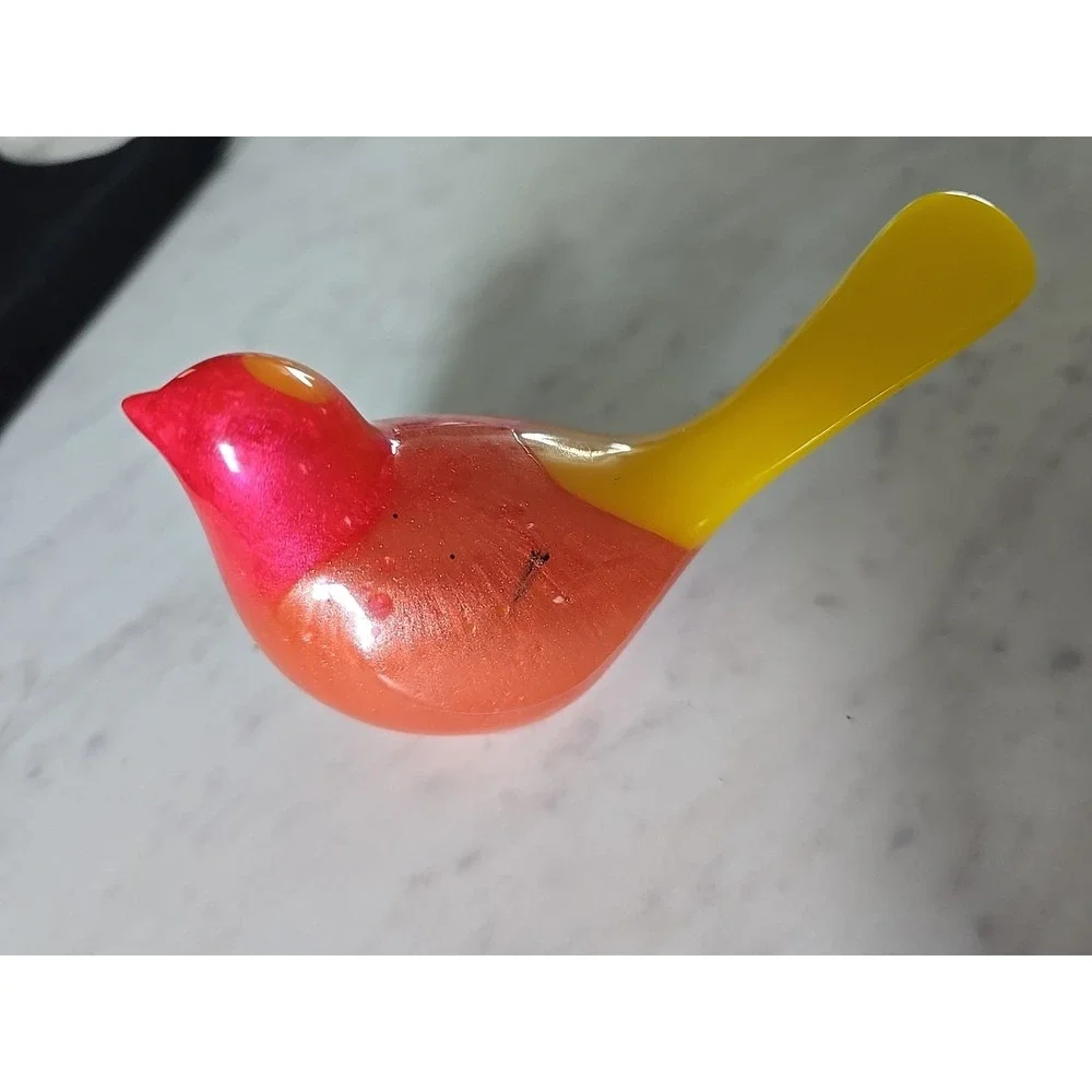 Handmade Resin Bird Red Yellow Orange Decoration Gift ‎ 588